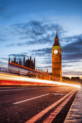 Fototapeta premium Big Ben with bridge in the evening, London, England, UK