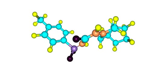 Gliclazide molecular structure isolated on white