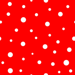 Polka dot white on red background