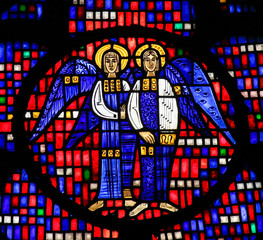 Stained Glass in Worms - Two Angels