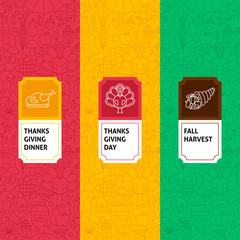 Line Thanksgiving Patterns Set