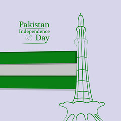 Fototapeta premium illustration of elements of Pakistan Independence Day Background