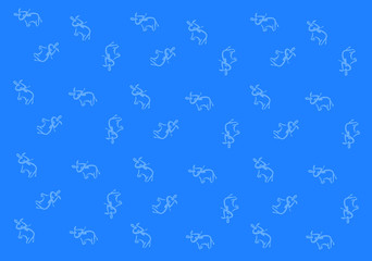 Pattern blue cow