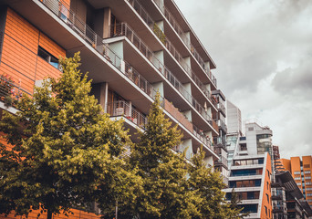 modern apartments exterior at potsdamer platz