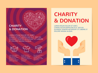 Charity and donation banner template set