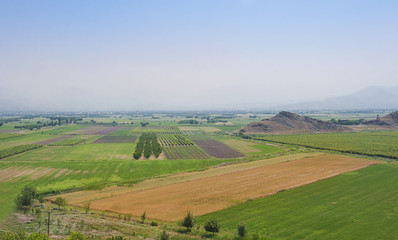 Fields in the Ararat Valley in the Armenian Highlands. View from the monastery of Khor Virap. © M.Anais