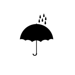 Umbrella and rain black sign