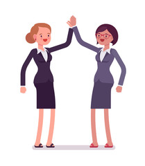 Fototapeta na wymiar Business female partners giving high five