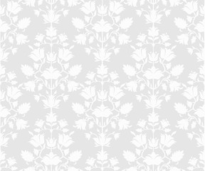 Gray floral seamless background.