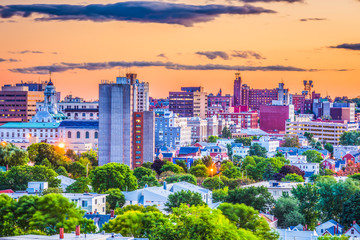 Obraz premium Portland, Maine, USA downtown skyline. 