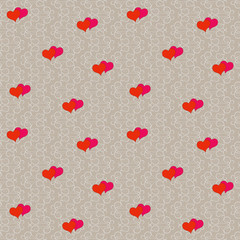 Heart two on rounded twig background