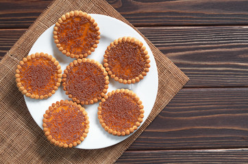 Cookies with jam and chocolate