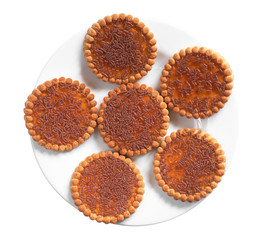 Cookies with jam and chocolate