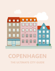 Fototapeta premium Flat design of the old city.