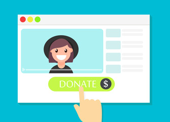 The browser window with the Donate button. Money for videobloggers