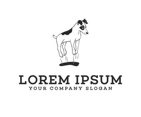 Jump Dog Logo. pet dog logo design concept template