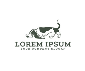 pet dog logo design concept template.