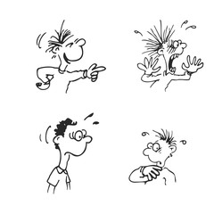 emotions faces vector cartoon characters. Vector Illustration set