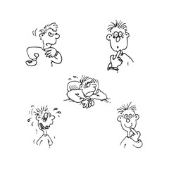 emotions faces vector cartoon characters. Vector Illustration set