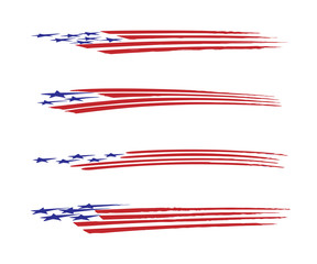 Fototapeta premium america flag vehicle graphic Vector Illustration set