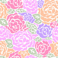 Seamless pattern with roses