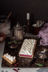 Cranberry Meringue Tart