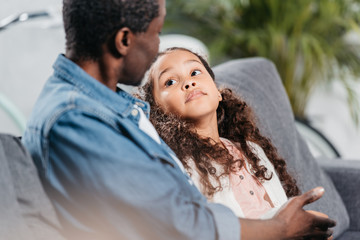 African american father with daughter