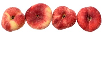 Sweet sweet flat peaches isolated on white background