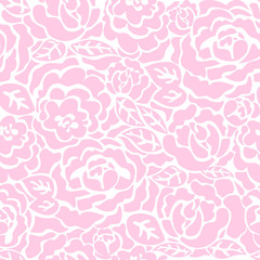 Seamless pattern with pink roses