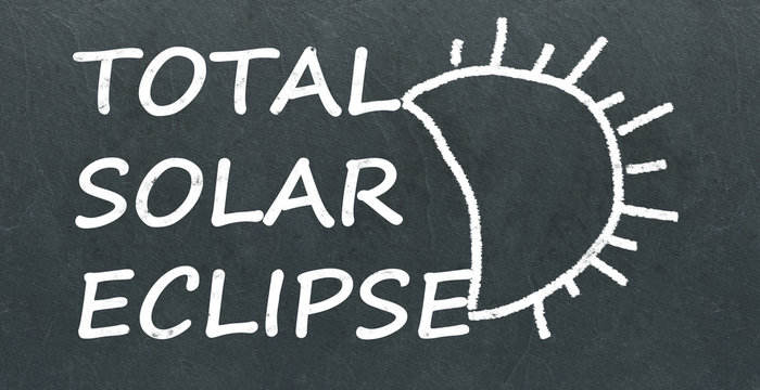Total Solar Eclipse on a blackboard