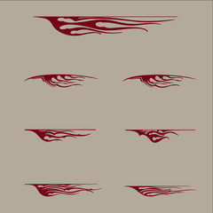 tribal vehicle graphic, flame vehicle graphic wrap design