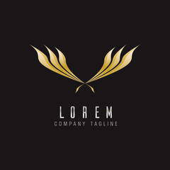 Obraz premium luxury wings logo design concept template