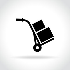 hand truck icon on white background