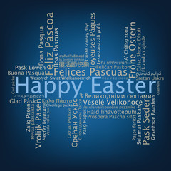 Happy Easter tag cloud, vector