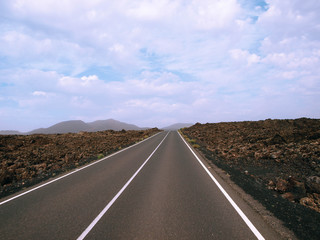 Timanfaya national park lava fields.