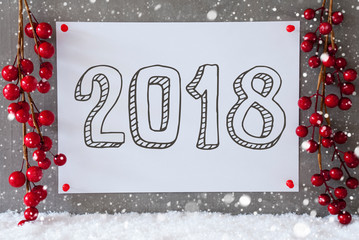 Naklejka na ściany i meble Label, Snowflakes, Christmas Decoration, Text 2018