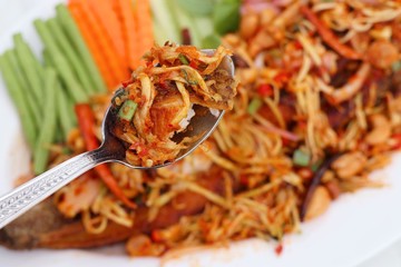 Spicy fish with chili