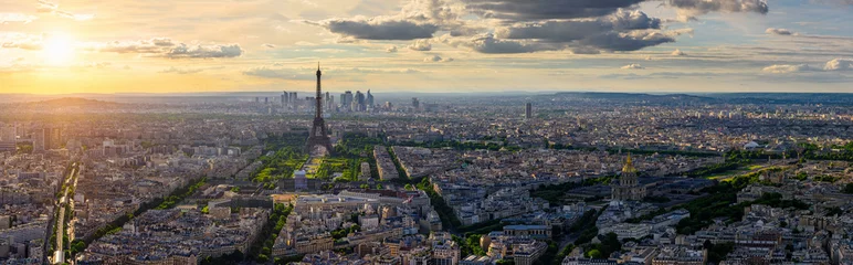 Wall murals Paris Skyline of Paris with Eiffel Tower in Paris, France