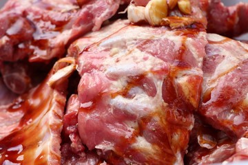 Obraz premium pork ribs sauce marinated