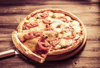 italian pizza at wood