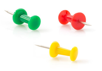 pushpin on white background