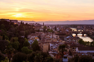 Florence. Image of Florence, Italy during beautiful sunset sky scene