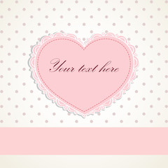 Vintage frame in shape of heart. Element for design.