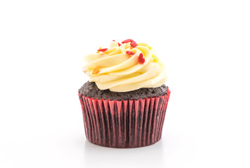 chocolate cupcake on white