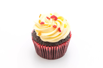 chocolate cupcake on white