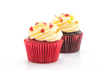 red velvet and chocolate cupcake