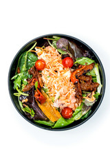 Delicious fresh salad and olive oil