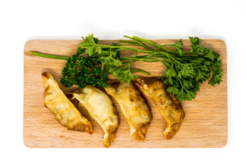 Chinese food Fried dumplings on plate