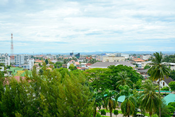 City view of Vientiane from Patuxai monument, Laos