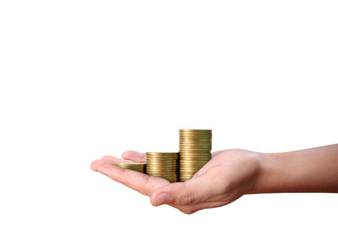 Hand Human Hand Putting Coin To Money